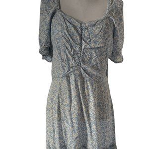 Women's Dress, Size- XL (15-17), White & Blue, Preloved in Excellent Condition